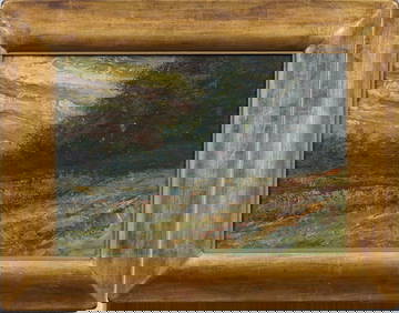 Antique American Impressionist Nicely Framed Flower Field Landscape Oil Painting (1 of 6)
