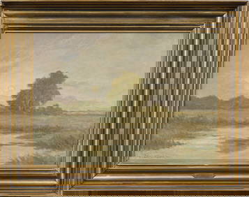 William Henriksen (1880 - 1964) Antique Moonlit Signed and Nicely Framed Landscape Oil Painting (1 of 8)