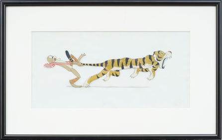 Vintage Disney Animation Cel Original Tiger Portrait Painting