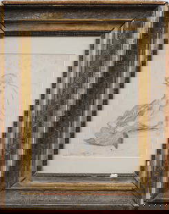ATTR Camille Pissarro (1830 - 1903) Signed French 19th Century Young Woman Portrait Drawing: Antique French portrait drawing attributed to Camille Pissarro (1830 - 1903). Pencil on paper. Signed. Framed. Measuring 16 by 13 inches and 8.25 by 6 drawing alone. Provenance from the Vito Giallo co