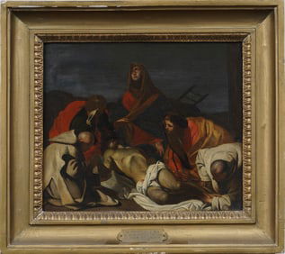 Important 17th Century European Old Master Religious Figurative Framed Exhibited Oil Painting