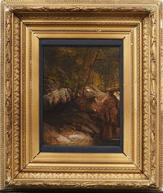 Antique American Hudson River School "Bish Bash Falls" Important Framed Original Oil Painting (1 of 6)