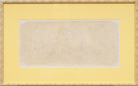 Gerhard Sipmann (1790 - 1866) Signed European Early 1800s Detailed Mural Study Drawing