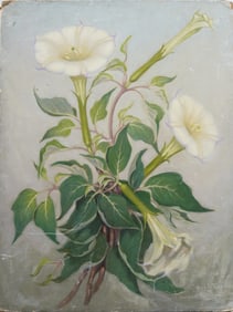 Antique American Impressionist Flower Still Life Signed Original Oil Painting