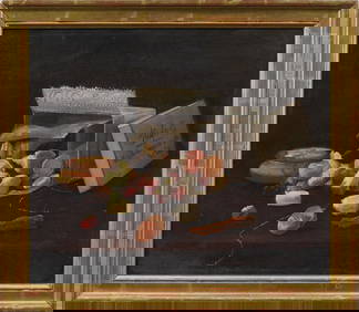 19th Century Trompe L'Oeil Still Life Framed "Spilled Candy" Antique American Original Oil Painting (1 of 5)