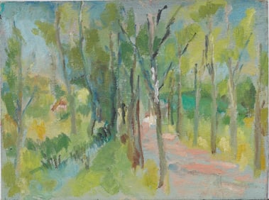 Antique American Impressionist Landscape Oil Painting