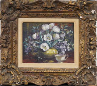 Vintage American Impressionist Nicely Framed Interior Scene Still Life Original Oil Painting (1 of 5)