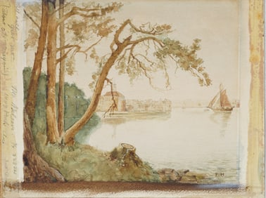Antique American Impressionist Seascape Monogrammed "F.H." Original Painting