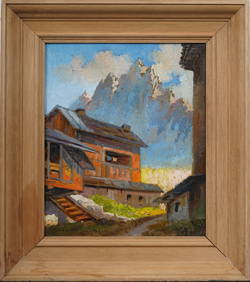 Marcel Wibault (1905 - 1998) Antique French Alps Winter Chalet Signed Framed Oil Painting (1 of 7)