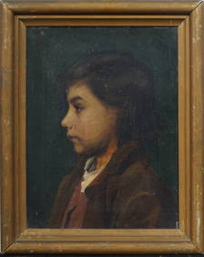 Antique American Ashcan School Impressionist Portrait Framed Oil Painting (1 of 5)
