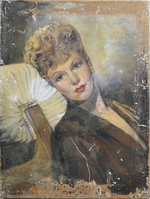 Signed Rosa Lee American Impressionist Restoration Project Young Woman Portrait Painting