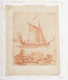 Jean-Baptiste Marie Huet (1745 - 1811) Antique Seascape Etching