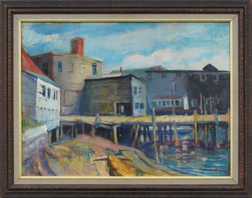 Melville Stark (1903-1987) Antique American Impressionist Framed New England Seascape Painting