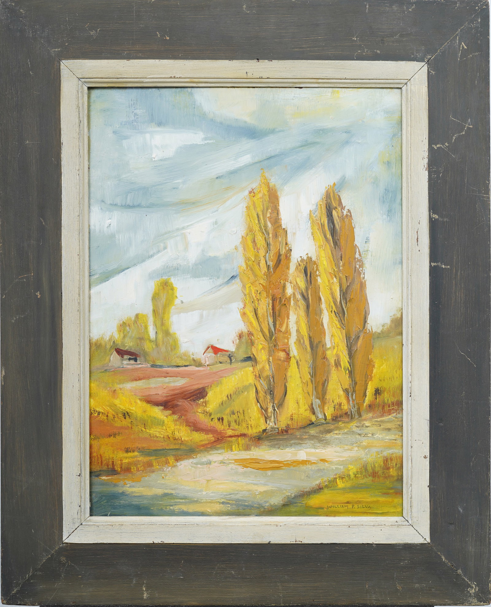 Antique American Original Oil Painting: Antique American oil painting. Oil on canvas. Signed. Framed. Measuring 27 by 22 inches overall and 19.5 by 14 painting alone. Please see all images for condition. Size is measured and written on the 