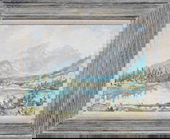Antique American Western Impressionist Nicely Framed Landscape Signed Oil Painting (1 of 6)