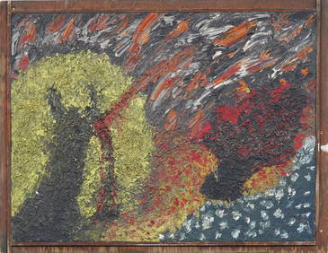 Vintage American Abstract Expressionist Signed Modern Oil Painting (1 of 5)