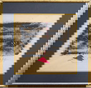 Joseph Beuys (1921 - 1986) Signed Mid Century Modern Framed Mixed Media Painting (1 of 5)