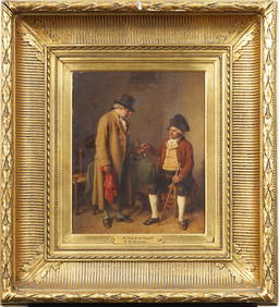 Jean-Baptiste Madou (1796 - 1877) Antique French Interior Scene Nicely Framed Oil Painting (1 of 8)