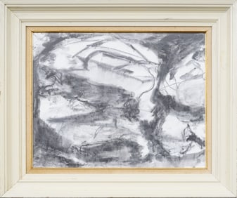 Nicely Framed Minimalist Abstract Expressionist Mid Century Modern Vintage Original Painting