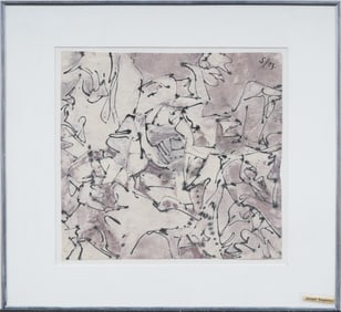Joseph F. Stapleton (1921 - 1994) Rare Antique American Abstract Expressionist Painting