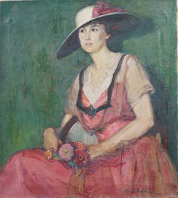 Clara Davidson (1874 - 1962) Large Signed American Impressionist Portrait Oil Painting (1 of 8)