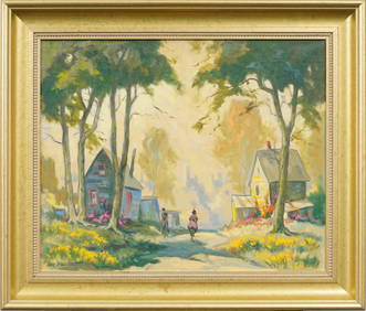John Gilmore Wolcott (1891 - 1965) Antique American Impressionist Landscape Original Oil Painting (1 of 6)