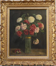 Antique French Impressionist Signed and Framed 19th Century Flower Still Life Oil Painting (1 of 6)
