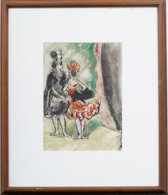 Waldo Peirce (1884-1970) Antique American Exhibited Modernist Women Portrait Painting