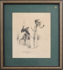 Morgan Dennis (1892 - 1960) Signed 1929 American Realist Dog Portrait Framed Artwork