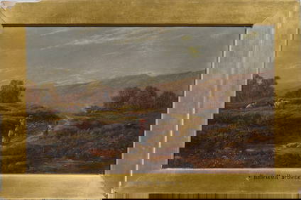 ATTR Henrietta Brown Antique European Impressionist Framed Landscape Oil Painting (1 of 6)