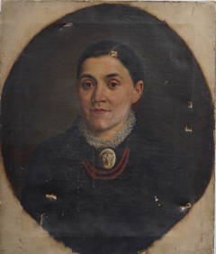Antique American Realist Young Woman Portrait Oil Painting (1 of 3)