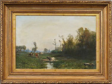 Joseph Antonio Hekking (1830 - 1903) Antique American Hudson River School Landscape Painting
