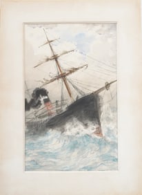 Ralph Beck Signed Antique American Impressionist Matted Watercolor Original Oil Painting
