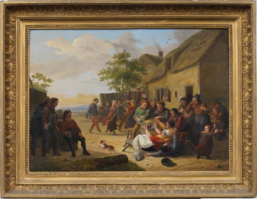 ATTR Adriaen Brouwer (1605 - 1638) Antique European Old Master Tavern Scene Detailed Oil Painting (1 of 7)