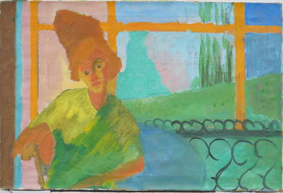 Antique American Modernist Woman Portrait Original Oil Painting (1 of 4)