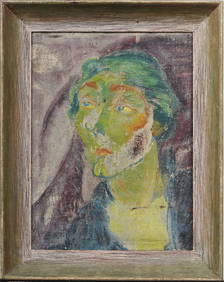 Wonderfully Painted American or European Fauvist Young Woman Portrait Framed Oil Painting (1 of 5)