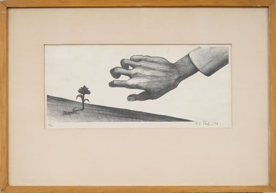 Nicely Framed American Modernist Signed Surreal Print