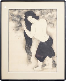 Antique Japanese Woodblock Print Framed Print