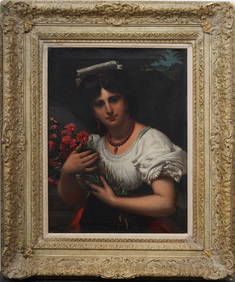 Pierre Joseph Louis Coninck (1828 - 1910) Antique French 19th Century Portrait Oil Painting (1 of 7)