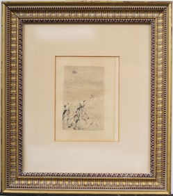 Pierre Auguste Renoir (1841 - 1919) Antique Beach Scene Framed Etching