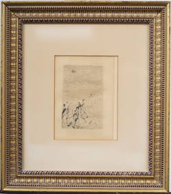 Pierre Auguste Renoir (1841 - 1919) Antique Beach Scene Framed Etching (1 of 6)