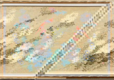 Framed Chinese Bird and Branch Flower Still Life Signed Painting: Vintage Chinese painting. Mixed media on paper. Signed. Framed. Measuring 28 by 40 inches and 24 by 36 painting alone. Please see all images for condition. Size is measured and written on the back of