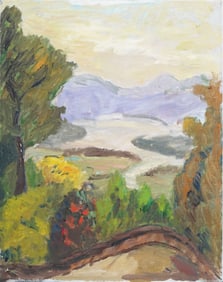 Vintage Modernist Landscape Painting