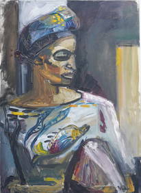 Vintage Signed American Modernist Woman Portrait Oil Painting (1 of 4)