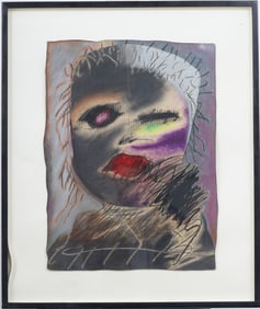 Abstract Expressionist Portrait Framed Painting