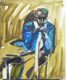 Vintage American Modernist Portrait Oil Painting