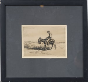 A Southern Unit, 1919 by Kerr Eby (1889-1946) Antique Framed Original Etching