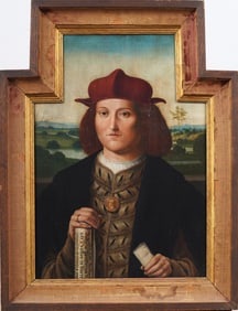 Important 16th/17th Century Old Master Upper Class Male Portrait Framed Oil Painting