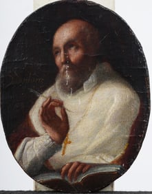 Antique European Old Master Religious Portrait Oil Painting