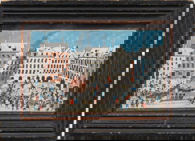 Johann Adam Delsenbach German Old Master 17th Century Nuremberg Street Scene Painting